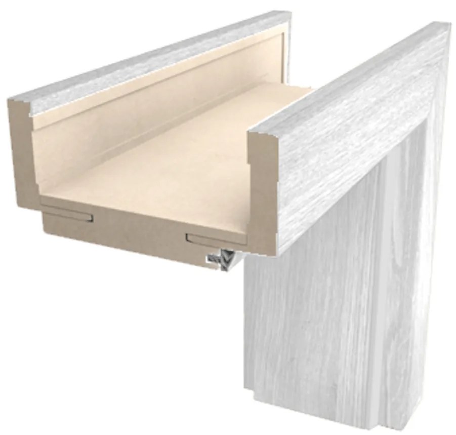 Obložková zárubňa Naturel 60 cm pre hrúbku steny 7,5-9,5 cm borovice biela pravá O1BB60P