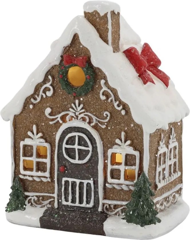 Perníkový domček s LED svetielkami Noël Gingerbread – 10*7*13 cm