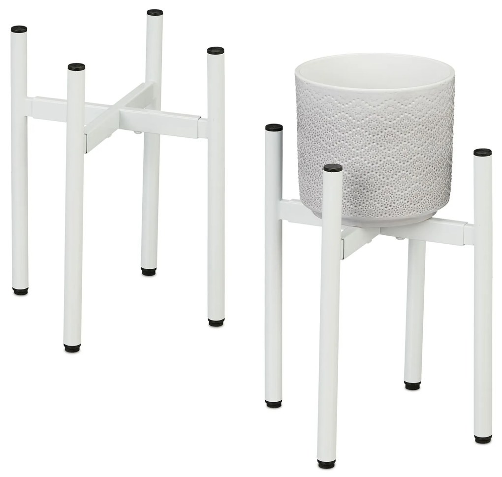 Nastaviteľný stojan na kvetináče RD46896, biela