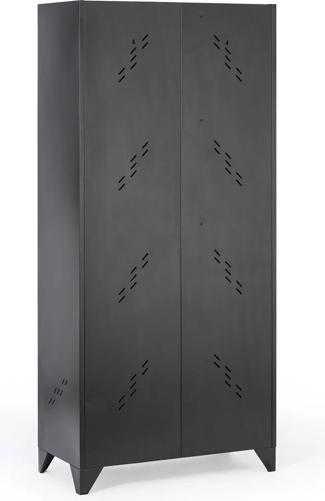 Kovová viacúčelová skriňa, 1930 x 860 x 420 mm, čierna