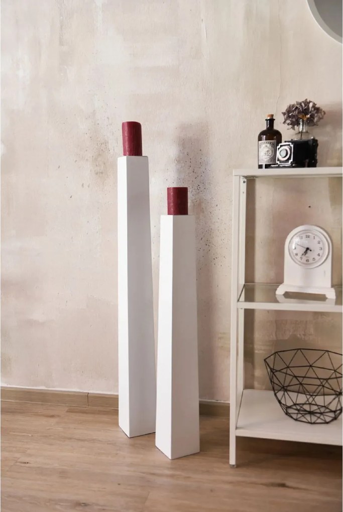 Váza OBELISK, sklolaminát, výška 80 cm, biely