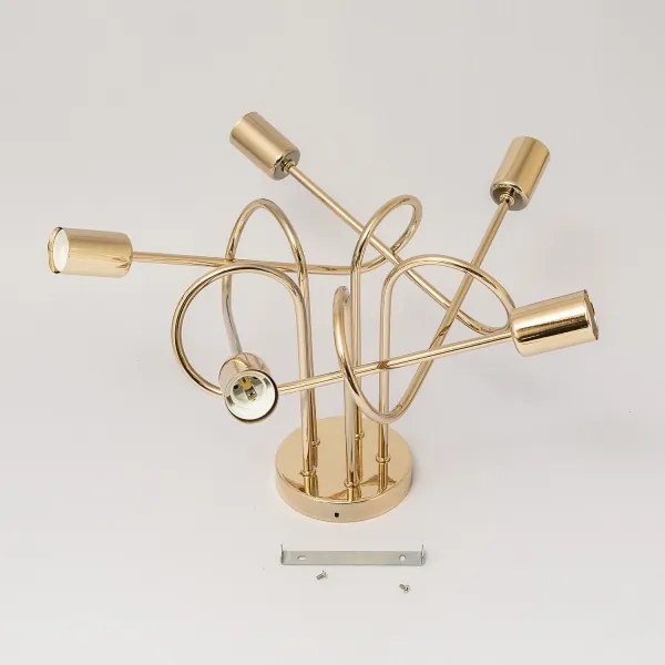 Prisadený luster OXFORD 5×E27/15W/230V zlatý