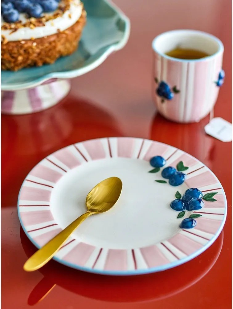 Ružové/krémové dezertné kameninové taniere v súprave 4 ks ø 20,5 cm Carry – Bloomingville