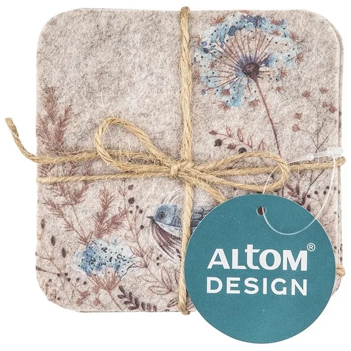 Altom Plstená podložka pod hrnček Serenity10 x 10 cm, sada 4 ks