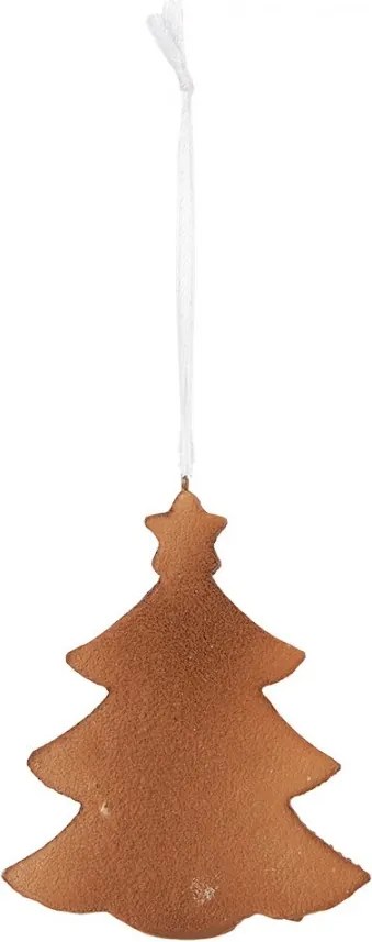 Závesná dekorácia zasnežený perníkový stromček Frosted Ginger - 9*1*10 cm