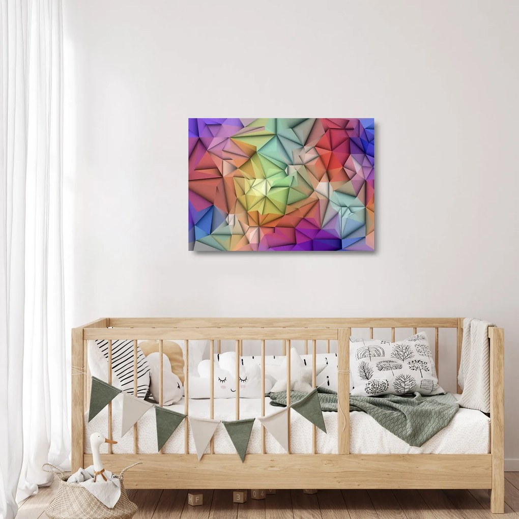 Sklenený obraz - Polygonálna abstrakcia (70x50 cm)