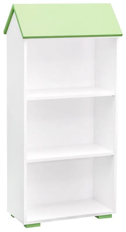 Regál Bb02  3p Biely+zelená
