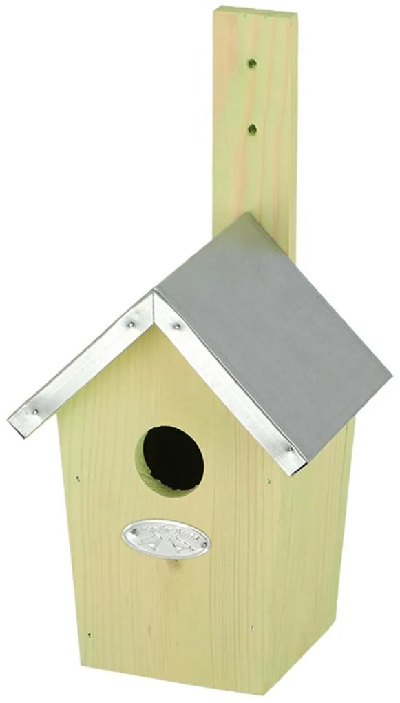 Vtáčia búdka Simi, 30x15x13 cm, drevo/kov, hnedá