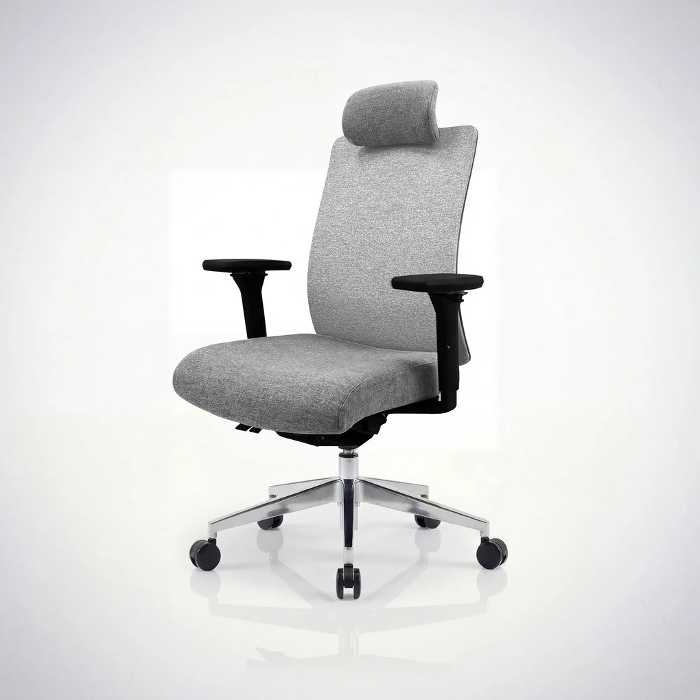Ergonomická otočná kancelárska stolička, sivá: VECTOR