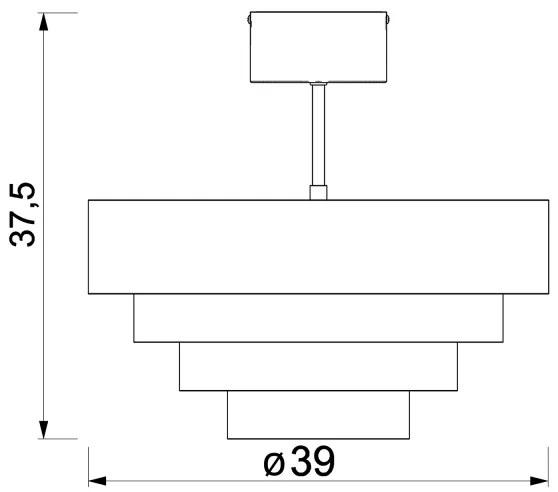 Prisadený luster RINGS 1xE27/15W/230V šedá