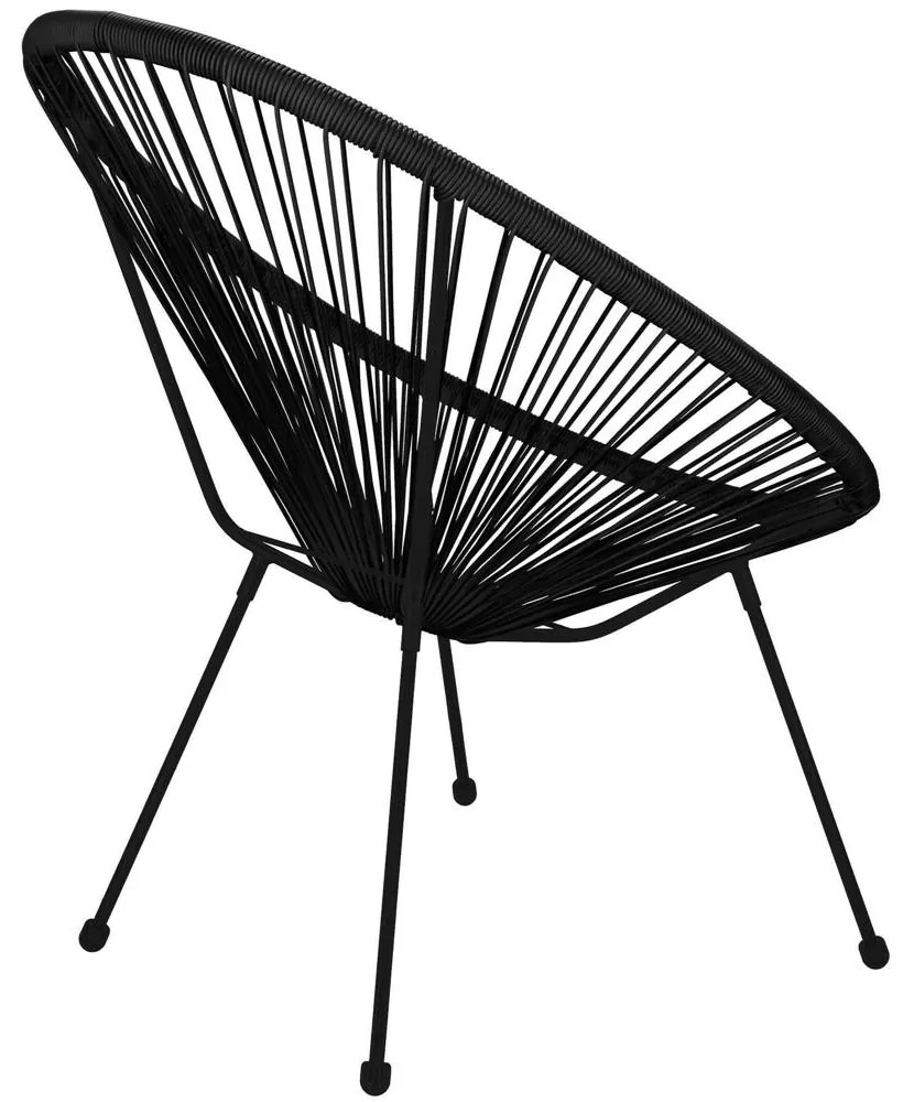Záhradné kreslo oválne, výška 87 cm Springos - GF0085 čierna