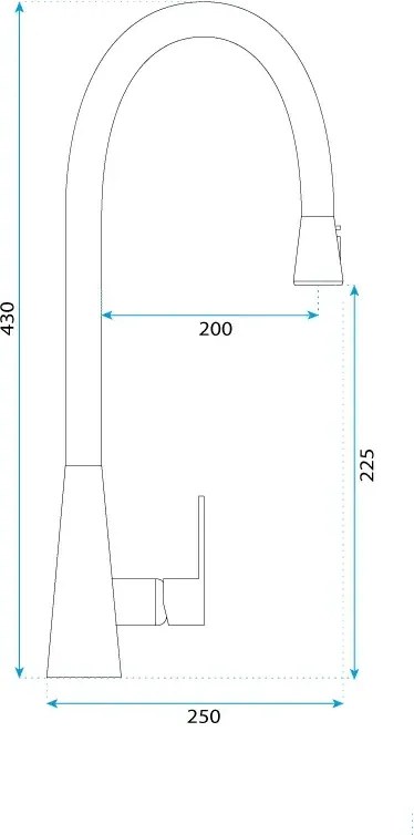Rea Mild, stojanková kuchynská batéria h-430, zlatá matná, REA-B4803