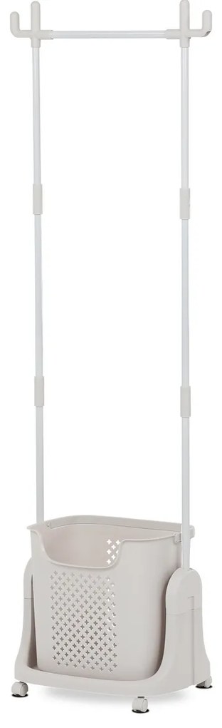 Stojan na oblečenie s košom GD-186 BGE, plast,biela