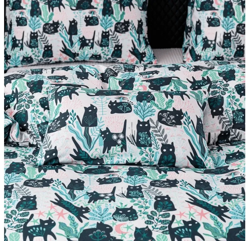 Obliečky z mikrovlákna CREEPY CATS farebné Rozmer obliečky: 70 x 90 cm | 140 x 200 cm