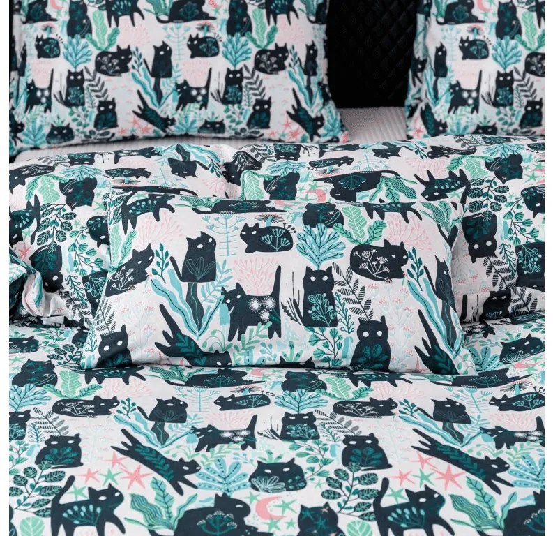 Obliečky z mikrovlákna CREEPY CATS farebné Rozmer obliečky: 70 x 90 cm | 140 x 220 cm