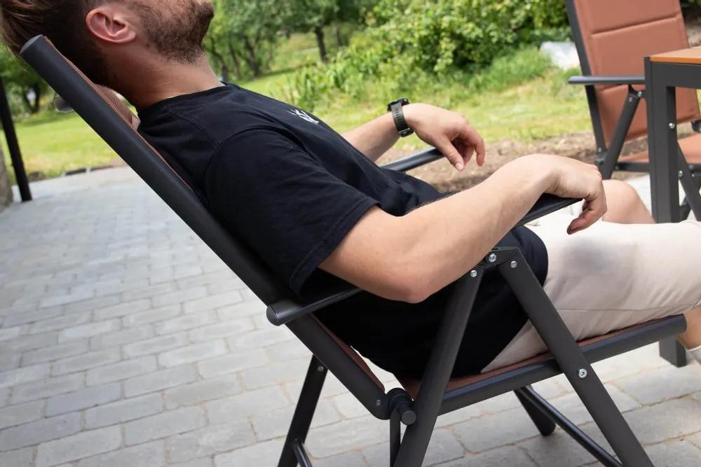 Home Garden Záhradný set Ibiza so 6 stoličkami a stolom 150 cm, antracit/hnedý