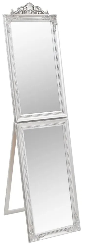 vidaXL Voľne stojace zrkadlo strieborné 45x180 cm