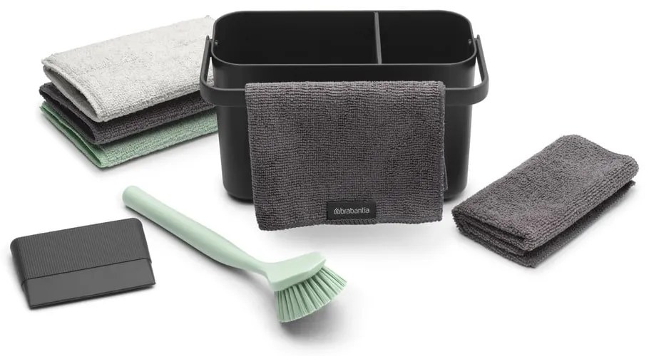 Tmavosivá súprava na umývanie riadu z recyklovaného plastu SinkSide – Brabantia