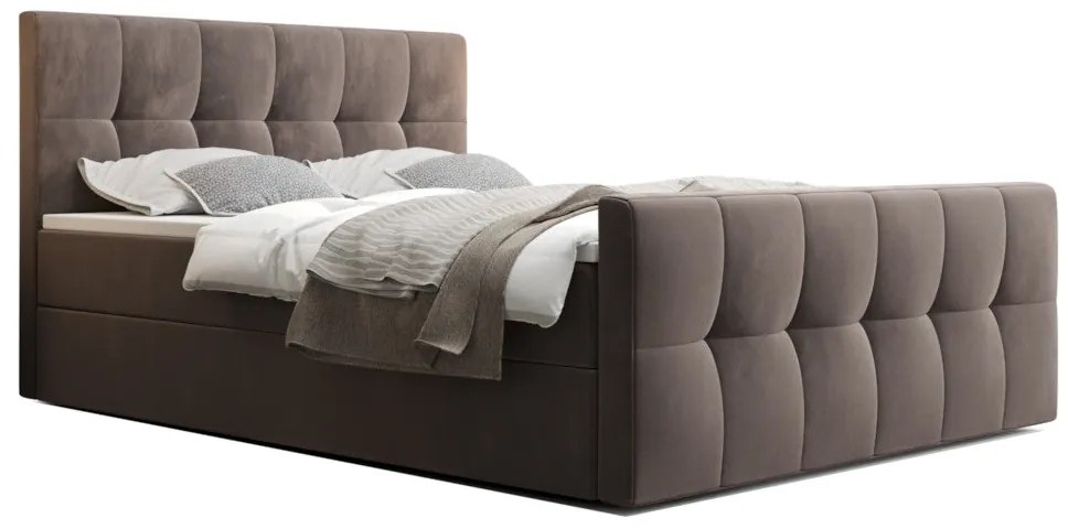 Čalouněná postel boxspring HATAN 2 - monolith 70 / pravá