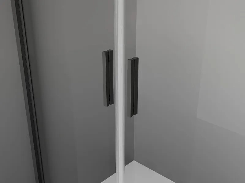 Mexen Exo, dvojkrídlové výklopné dvere 100x200 cm, 6mm číre sklo, čierny profil, 8182-100-000-70-00