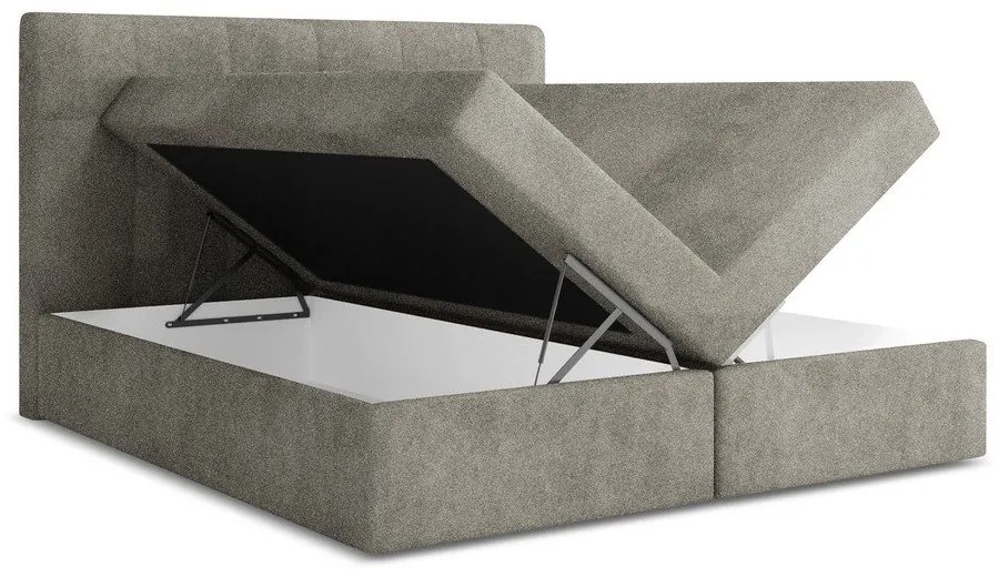 Sivá boxspring posteľ s úložným priestorom 180x200 cm Palta – Makamii