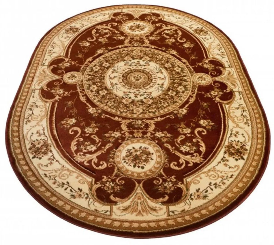 *Kusový koberec klasický vzor 3 hnedý ovál 160x220cm