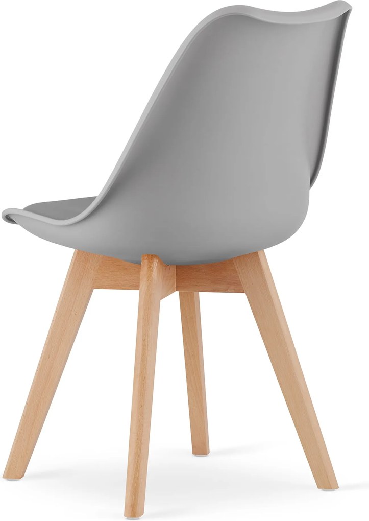 AKCIA Svetlosivá stolička BALI MARK s bukovými nohami II. akosť