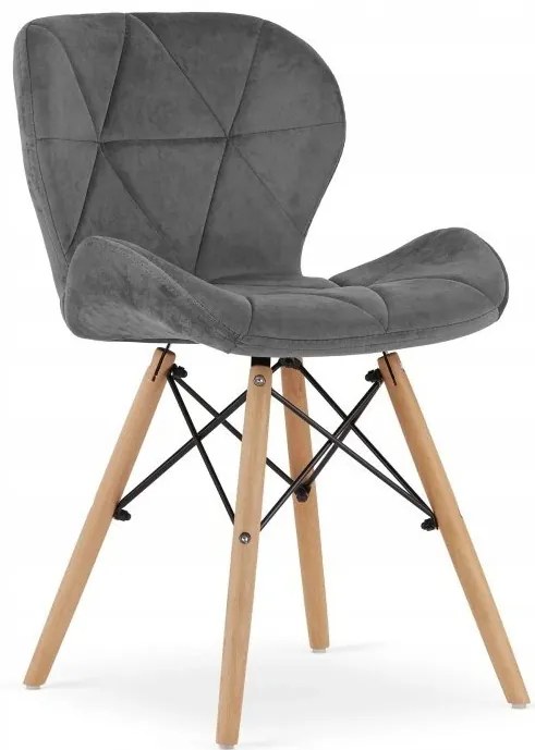 Jedálenská zostava TODI 80cm okrúhly stolový set čierny + 4 stoličky LAGO sivé