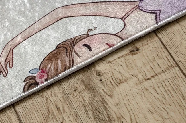Detský koberec protišmykový BAMBINO 61600 krémový / ružový