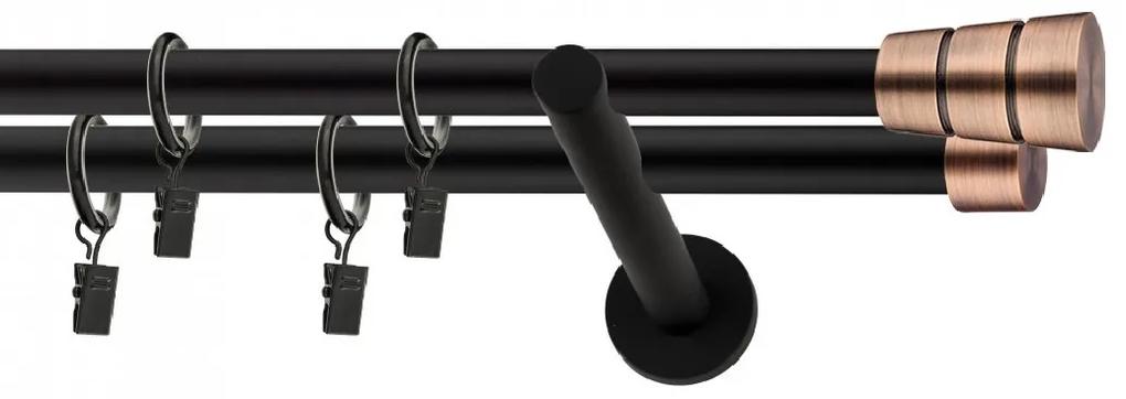 Dekorstudio Garniža dvojradová BASIC medená MIX čierna-matná 19mm Dĺžka: 120cm, Typ príslušenstva: Bez príslušenstva