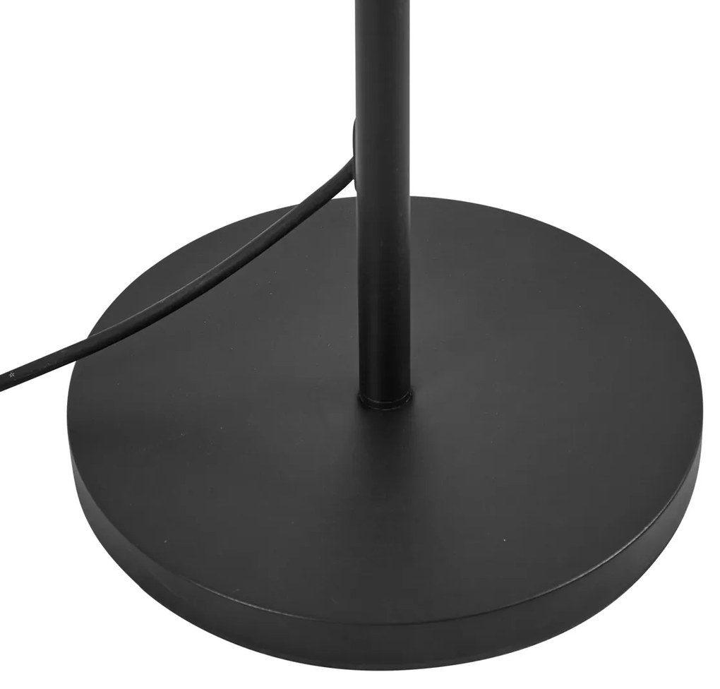 Vonkajšia stojaca lampa čierna s čiernym lanovým tienidlom IP44 - Virginia Jayla