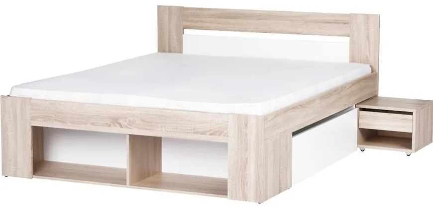 Posteľ 160 Nočný stolík 2ks. 2SMilo 09 Dub Sonoma 3D/B