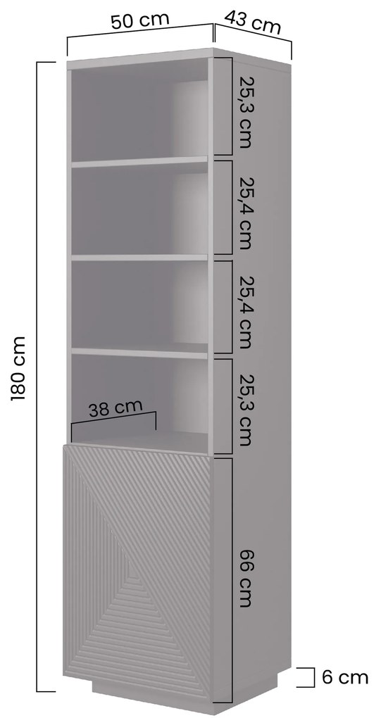 Regál Asha 50 cm - čierny mat