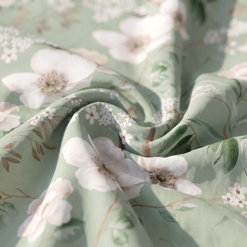 Kvalitex Bavlnené obliečky DELUX 220x200 + 2x 70x90 cm - MAGNOLIA zelená