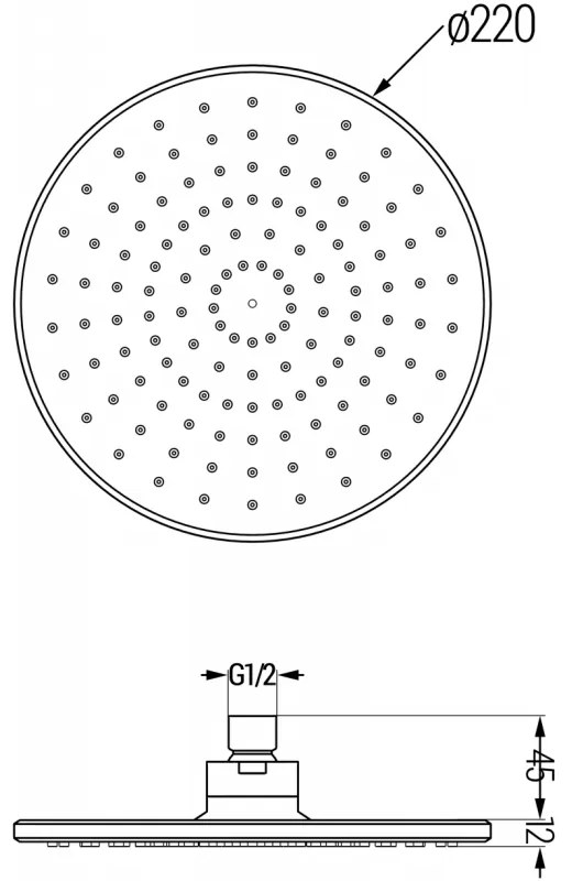 Mexen príslušenstvo, sprchová hlavica 22 cm D-40, biela, 79740-20