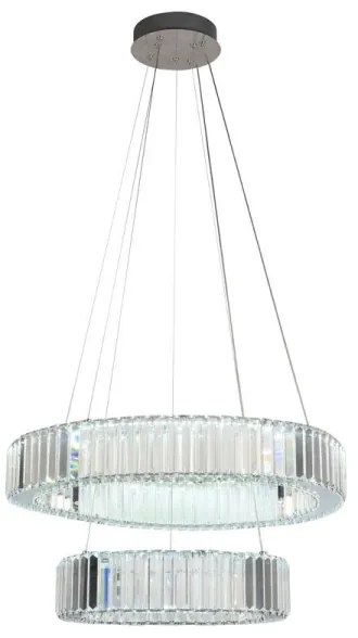 LED Stmievateľný luster na lanku LED/65W/230V 3000-6500K chróm + diaľkové ovládanie