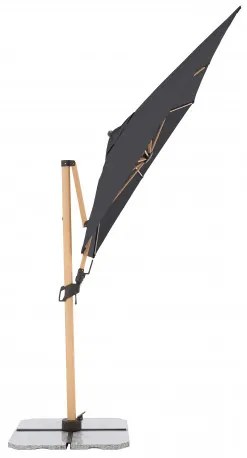 Doppler ALU WOOD 220 x 300 cm - záhradný naklápací bočný slnečník s ULTRA UV ochranou - 2. akosť (S269)