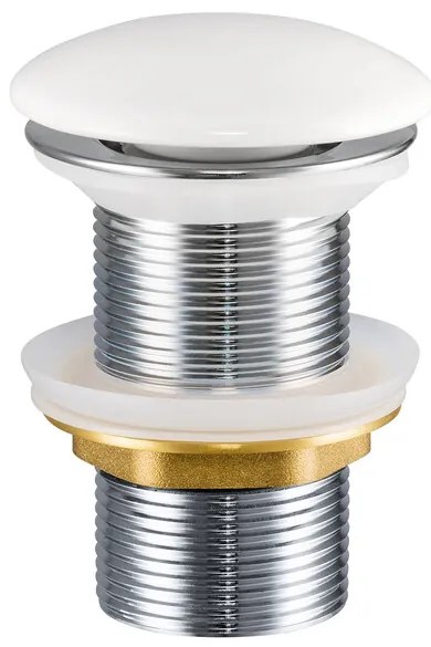 Sada keramického umyvadla na desku a výpusti Smile 40 cm bílá