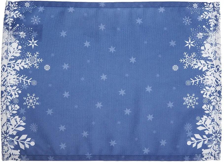 Sada 2 modrých prestieraní s vianočným motívom Apolena Honey Snowflakes, 33 × 45 cm