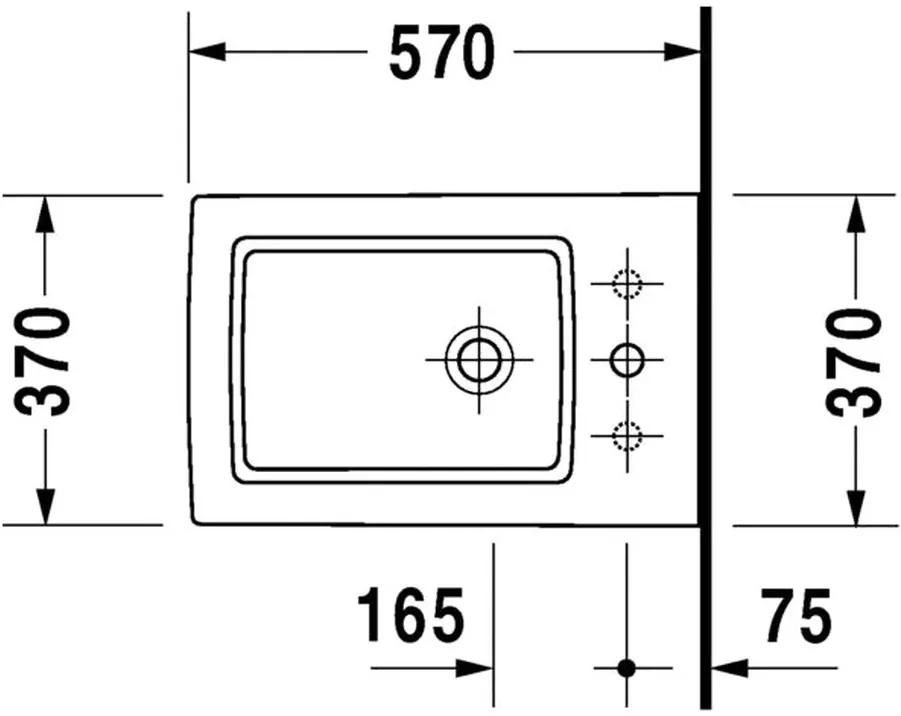 Duravit Vero - stojaci bidet, 1 otvor pre batériu prepichnutý, 37x57 cm, biely 2240100000