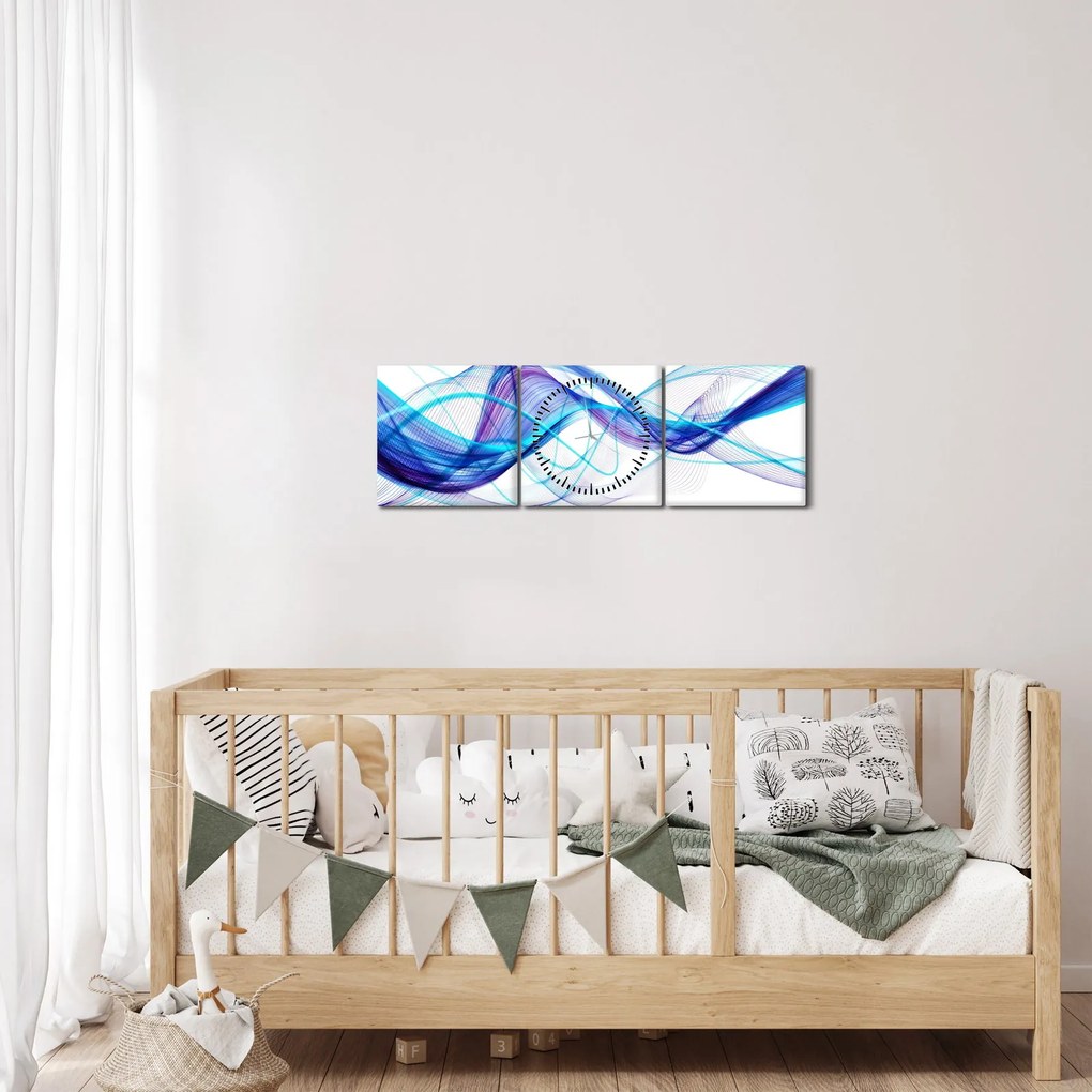 Obraz abstrakcie (s hodinami) (90x30 cm)