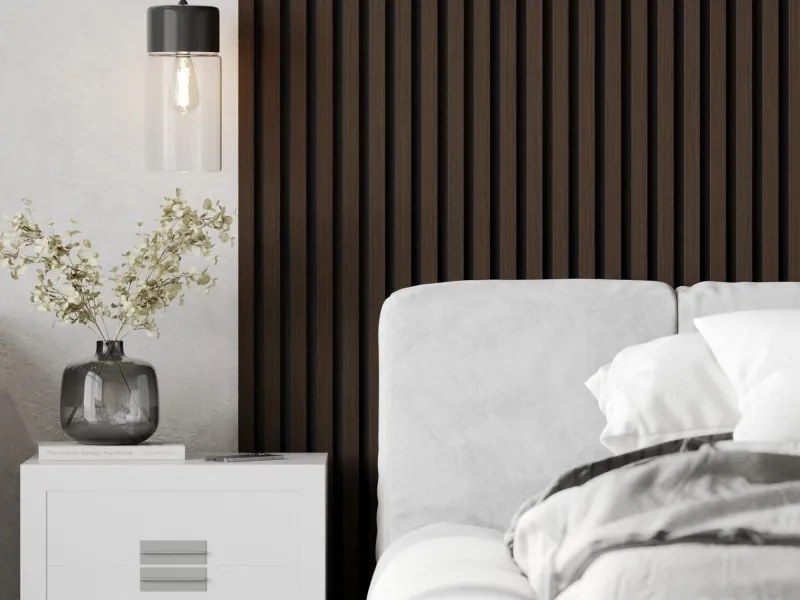 Mexen Lam-F, akustické stenové lamely 275 × 30 cm, plstený podklad 8 mm, technická dyha, orech palisandrový, S105-275307-3015-021