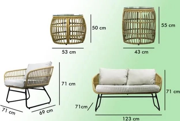 Sada záhradného nábytku VICKY hnedo-sivá