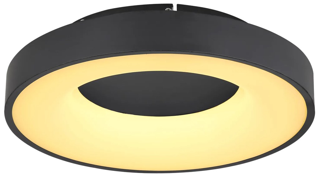 GLOBO Moderné stropné svietidlo LED na diaľku. Ovládanie JOLLI, 30W, 40cm, okrúhle, čierne