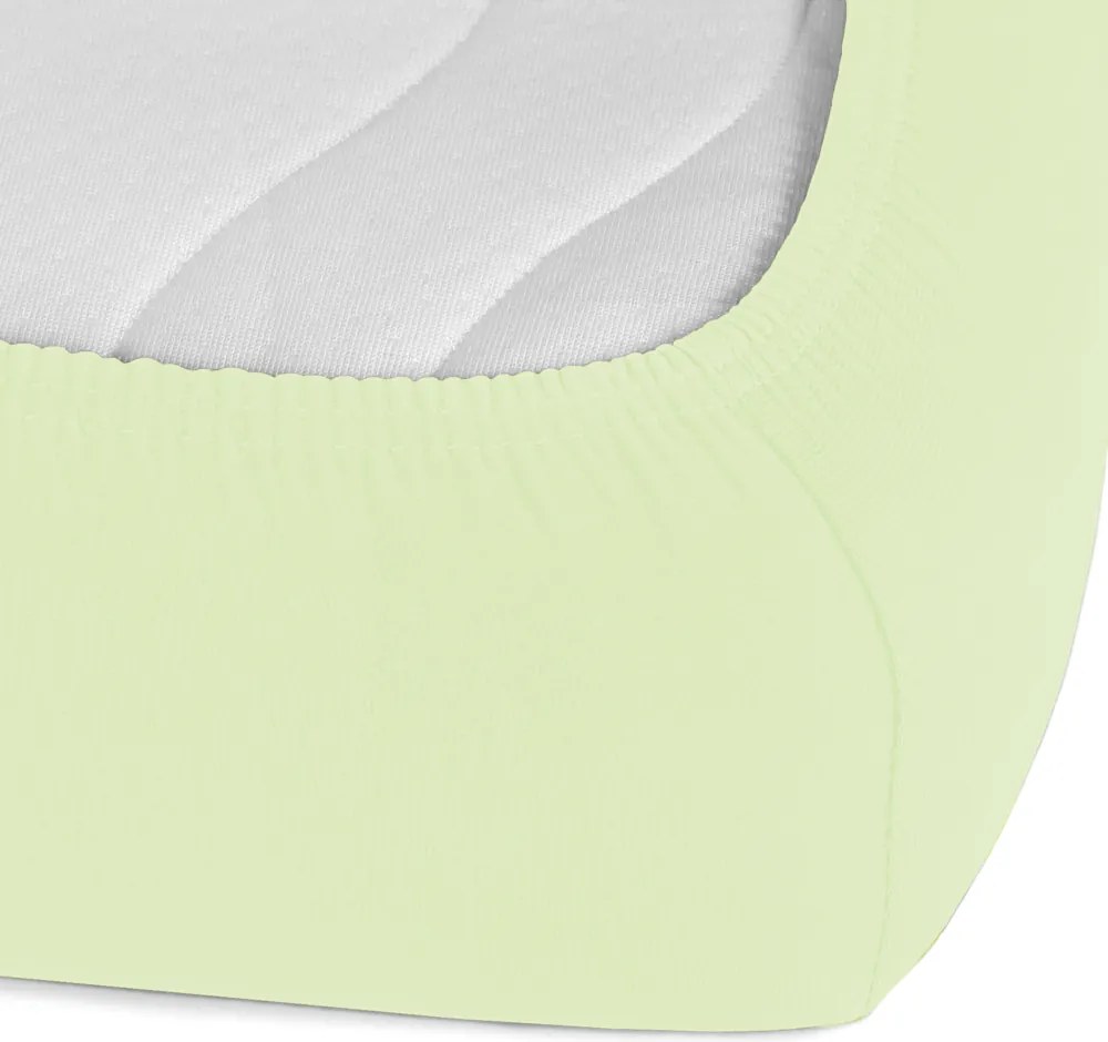 Jersey napínacie prestieradlo JR-018 Pastelovo zelené 160 x 200 - výška 20 cm