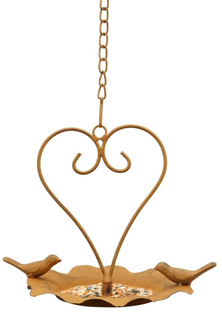 Závesné napájadlo pre vtáky Lucia, 46x22 cm, kov, žltá