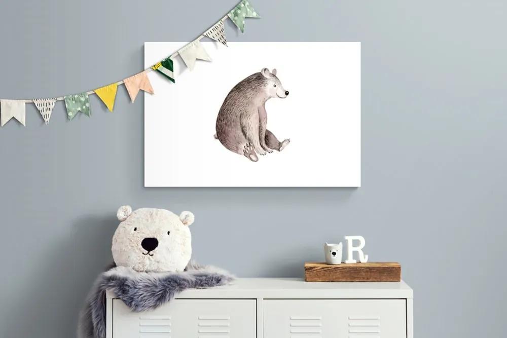 Obraz medvedík v jemných farbách - 60x40