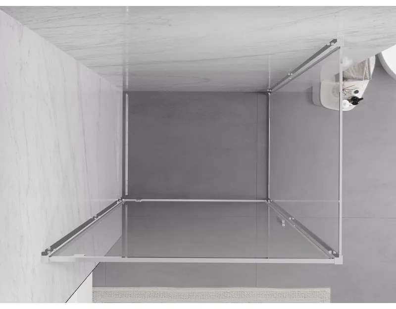 Mexen Exo, sprchovací kút s krídlovými dverami 80 x 95 cm, 6mm číre sklo, chrómový profil, 8181-080-095-01-00
