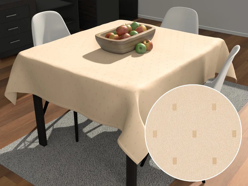 Biante Teflónový štvorcový obrus TF-085 Obdĺžničky na béžovom 70x70 cm