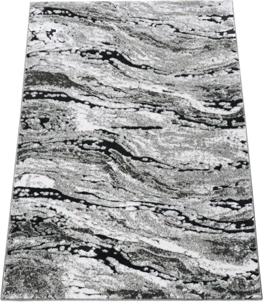 Koberec Miami Plus 0303 sivý – obdĺžnikový vzorovaný koberec Rozmer: 80x150 cm